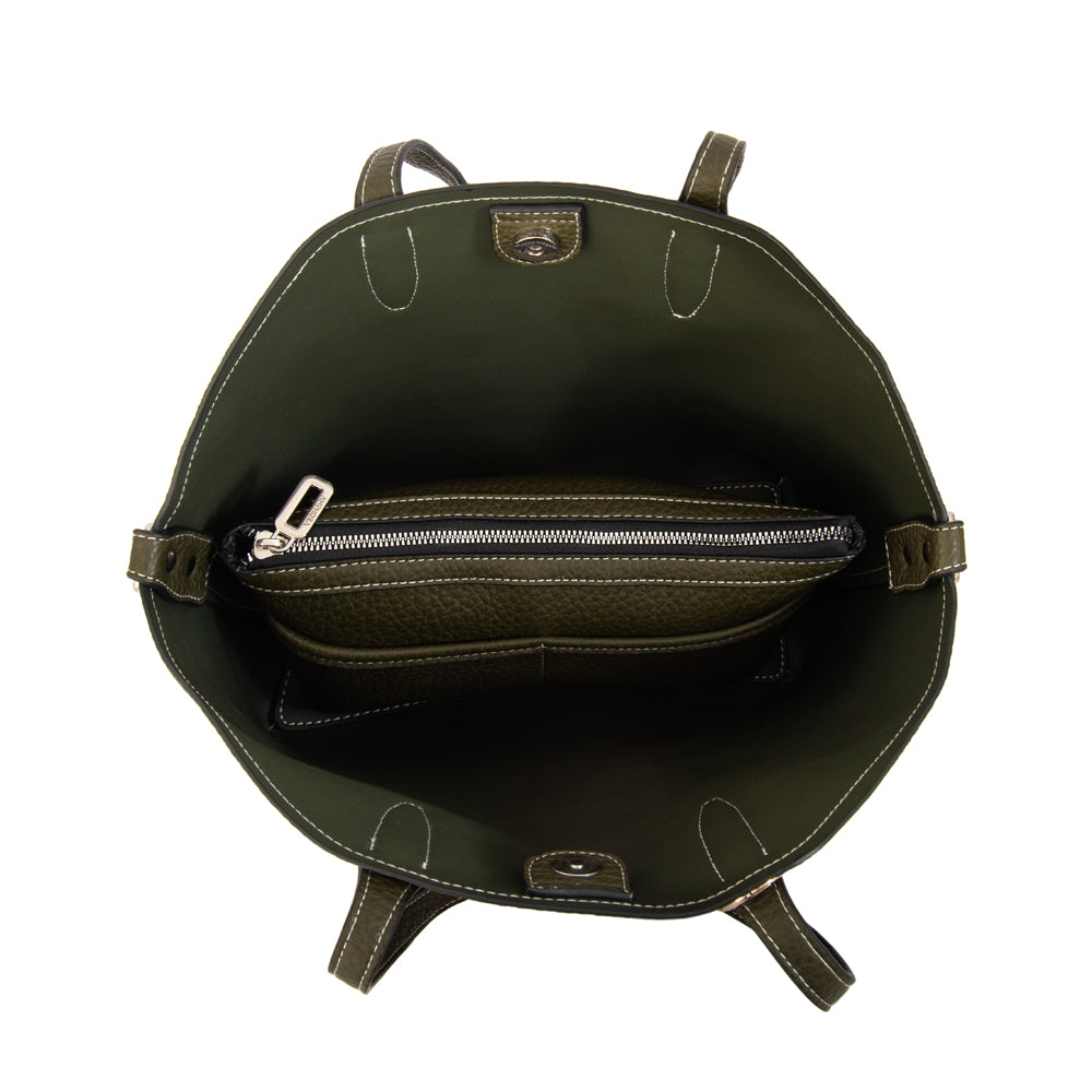 Cartera tote bote monique mediana verde oliva
