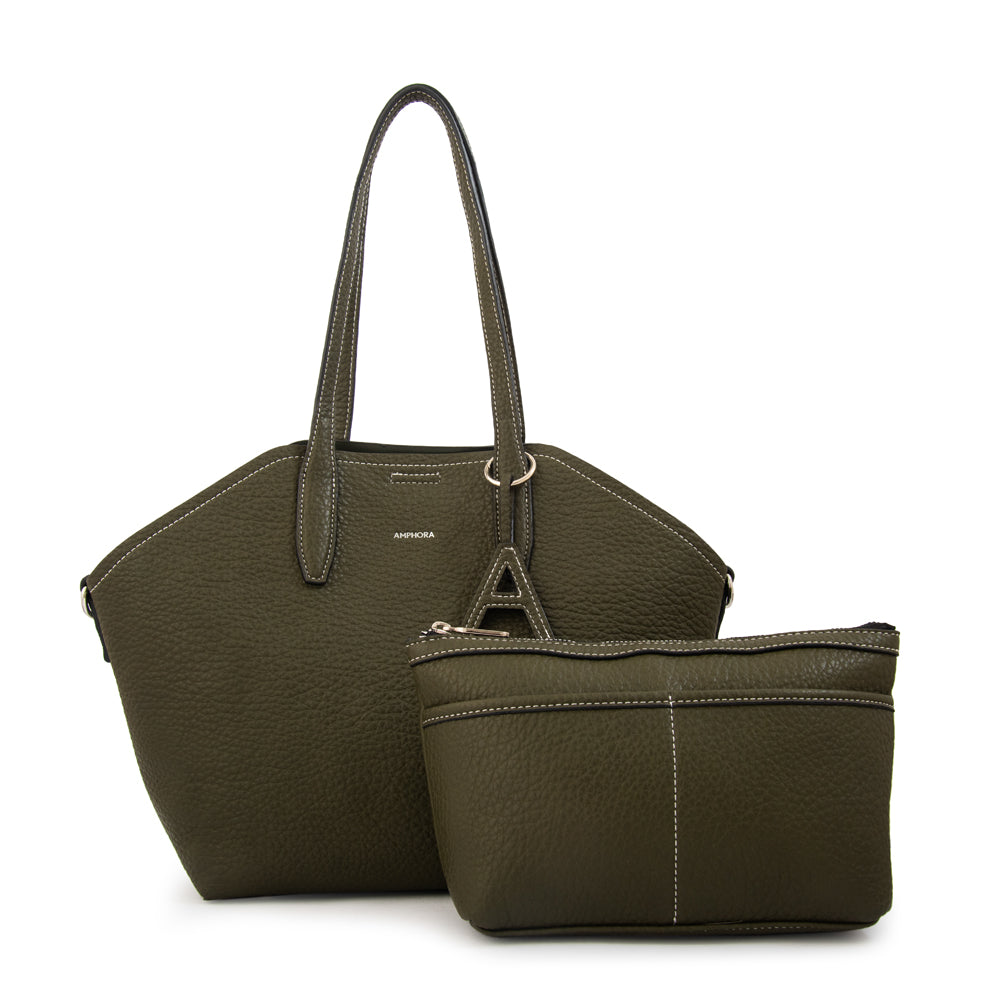 Cartera tote bote monique mediana verde oliva