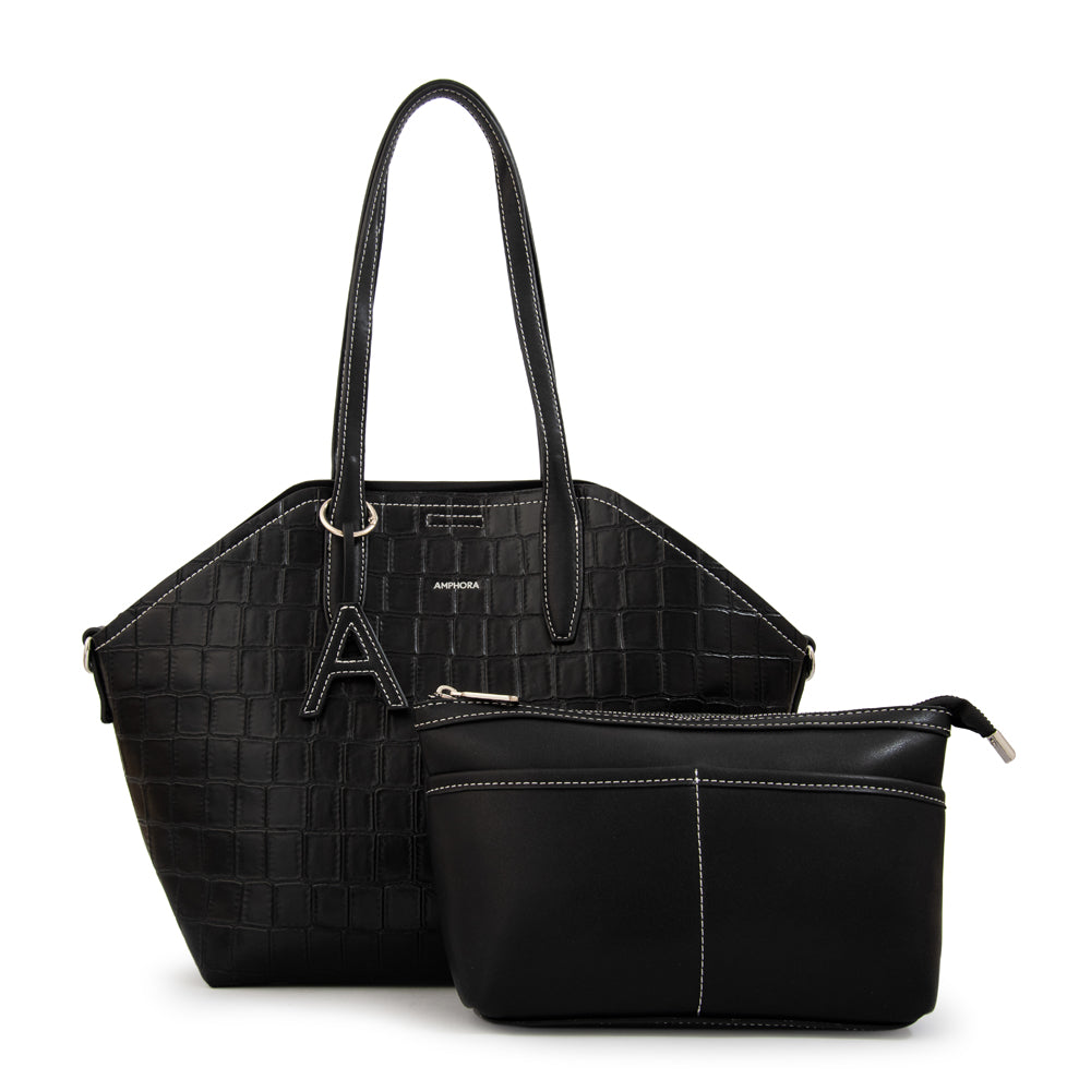 Cartera tote bote monique mediana negro