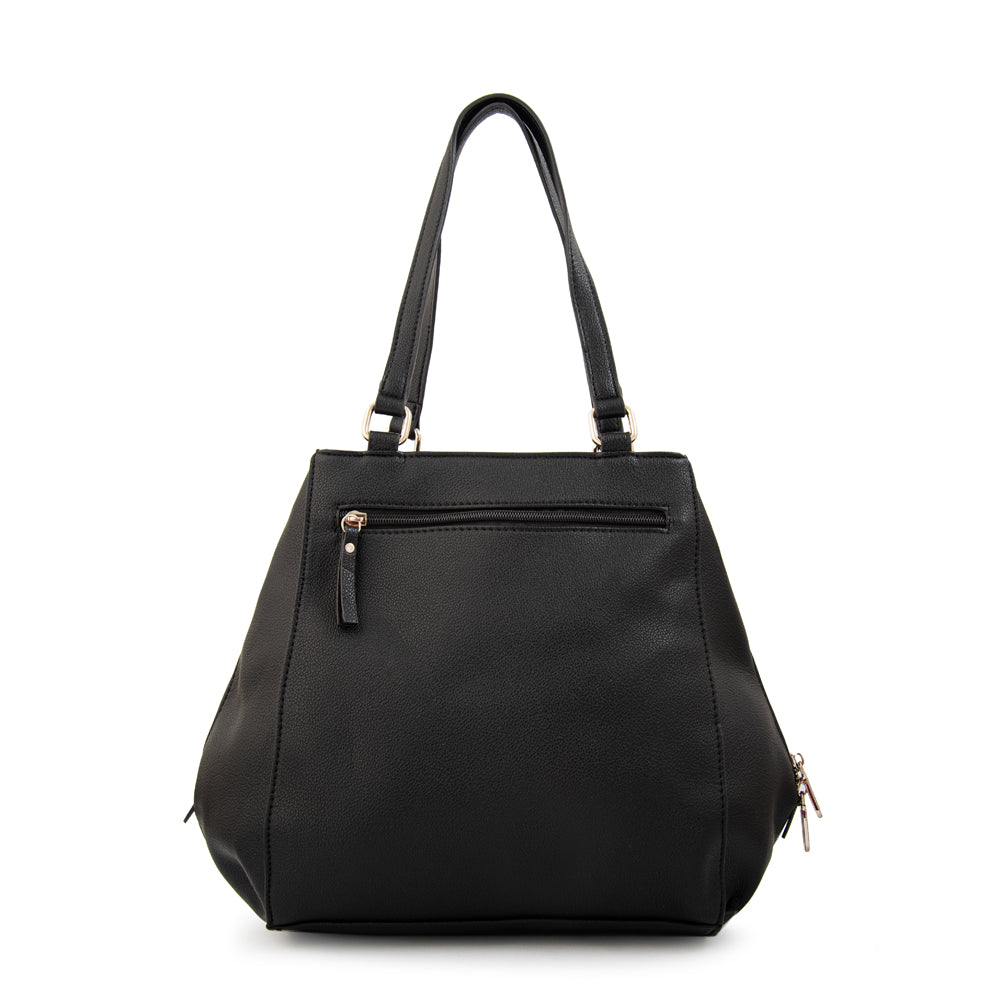 Cartera tote tres divisiones cloe mediana negro