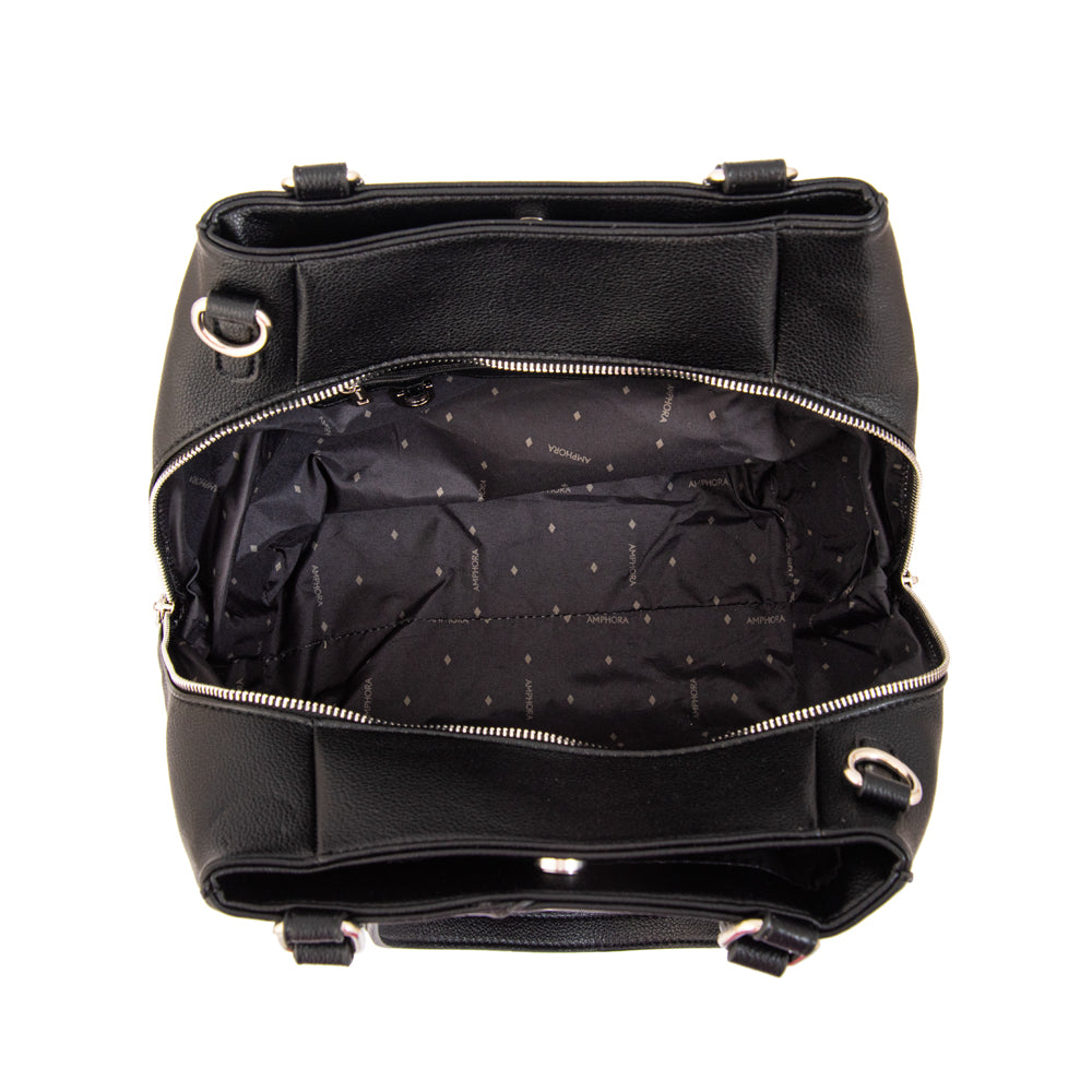 Cartera tote tres divisiones cloe mediana negro