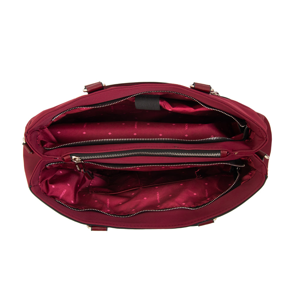 Cartera tote porta notebook benin grande rojo oscuro