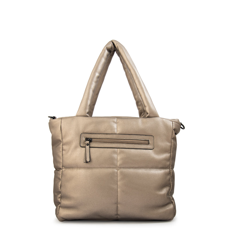 Cartera tote guyana plateado oscuro