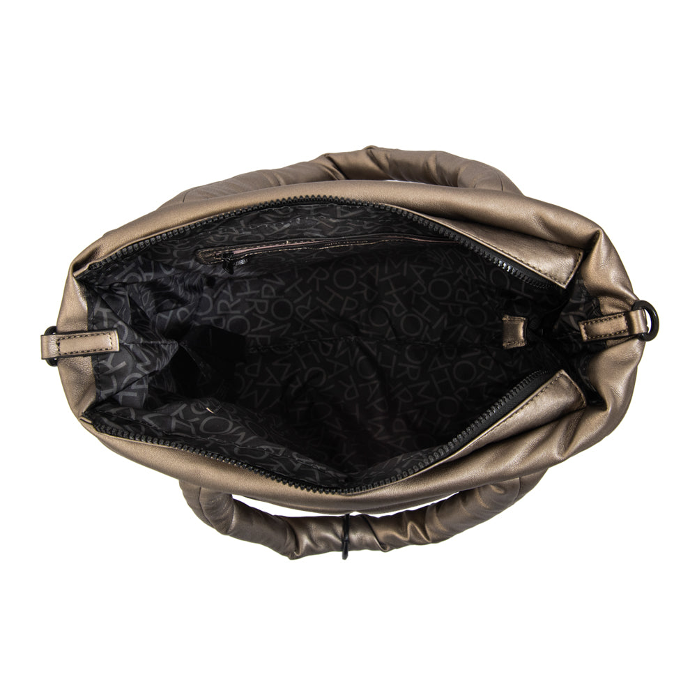 Cartera tote guyana plateado oscuro