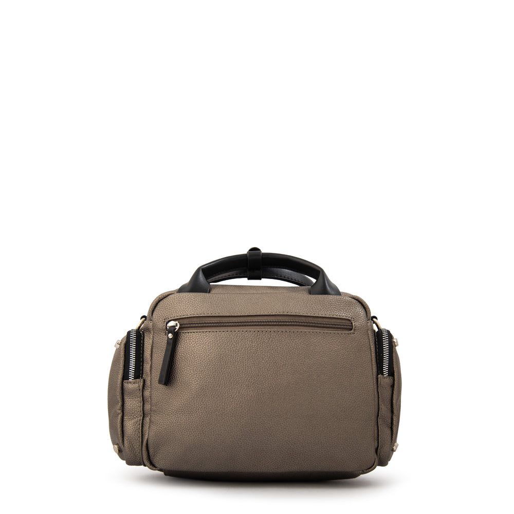 Cartera bandolera sabrina plateado oscuro