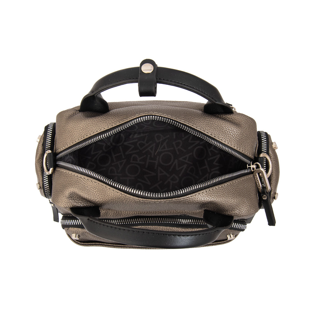 Cartera bandolera sabrina plateado oscuro