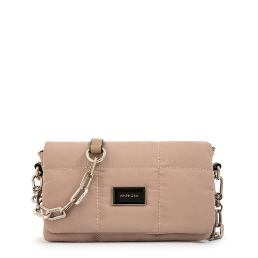 Cartera bandolera vania beige oscuro