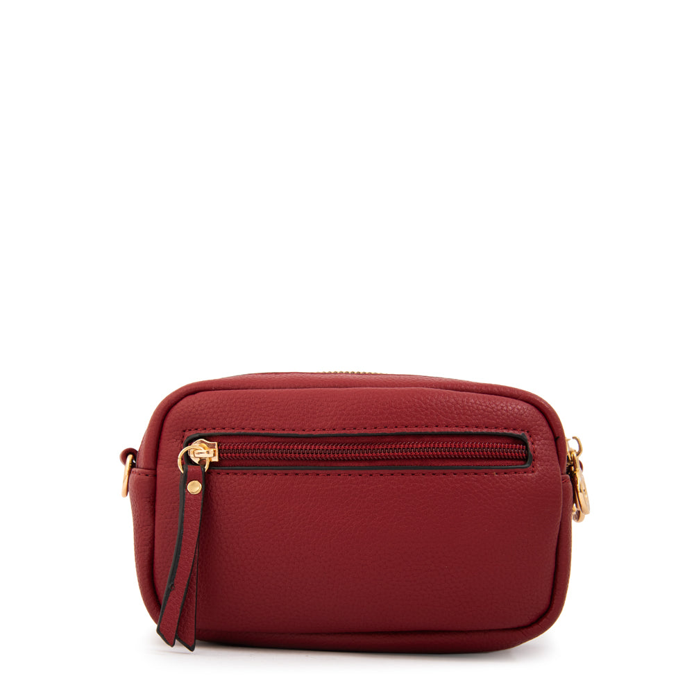 Cartera bandolera delia rojo oscuro