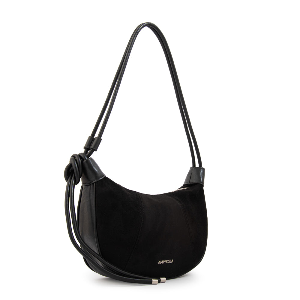 Cartera corte oval cintia mediana negro