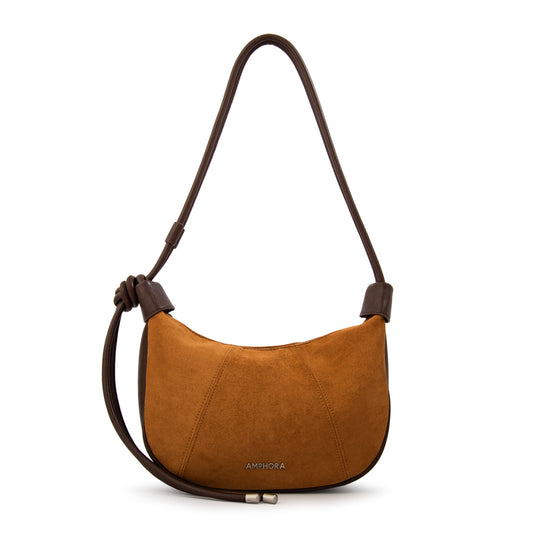 Cartera corte oval cintia mediana camel