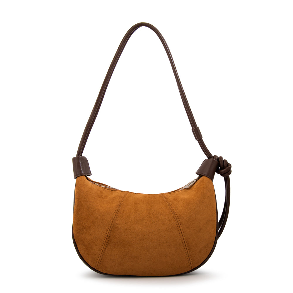 Cartera corte oval cintia mediana camel