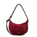 Cartera corte oval cintia mediana rojo oscuro