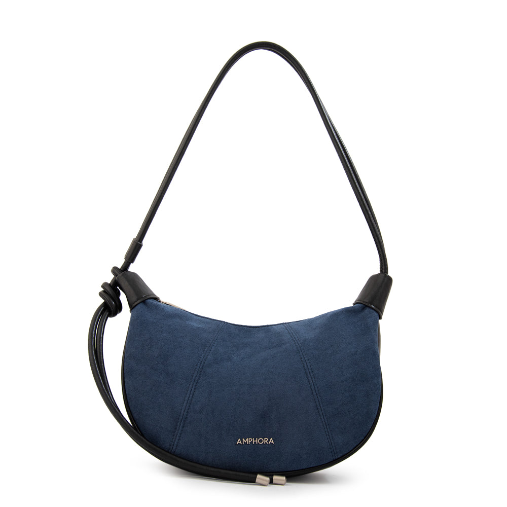Cartera corte oval cintia mediana azul oscuro
