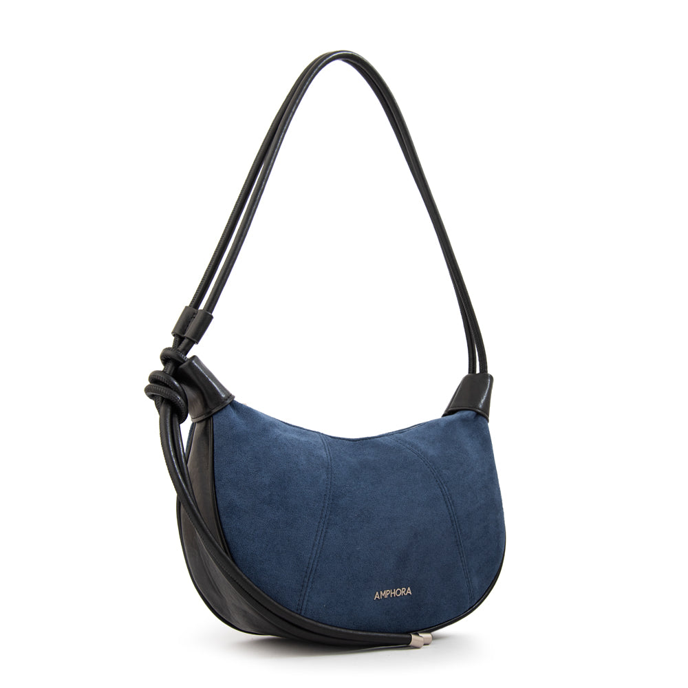 Cartera corte oval cintia mediana azul oscuro
