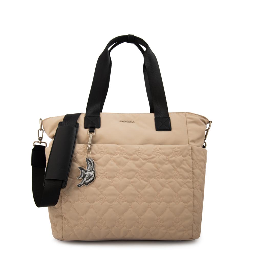 Cartera tote porta notebook fabula beige