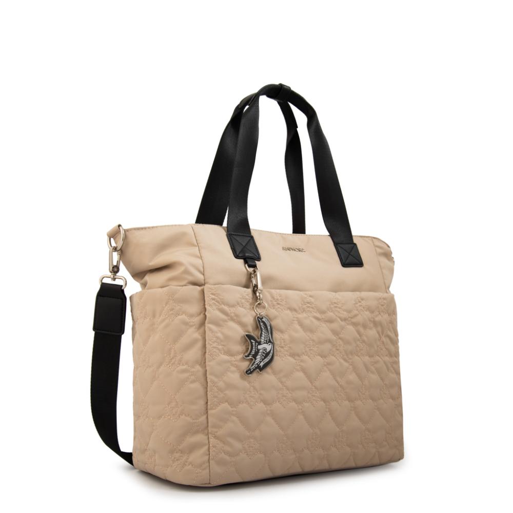 Cartera tote porta notebook fabula beige