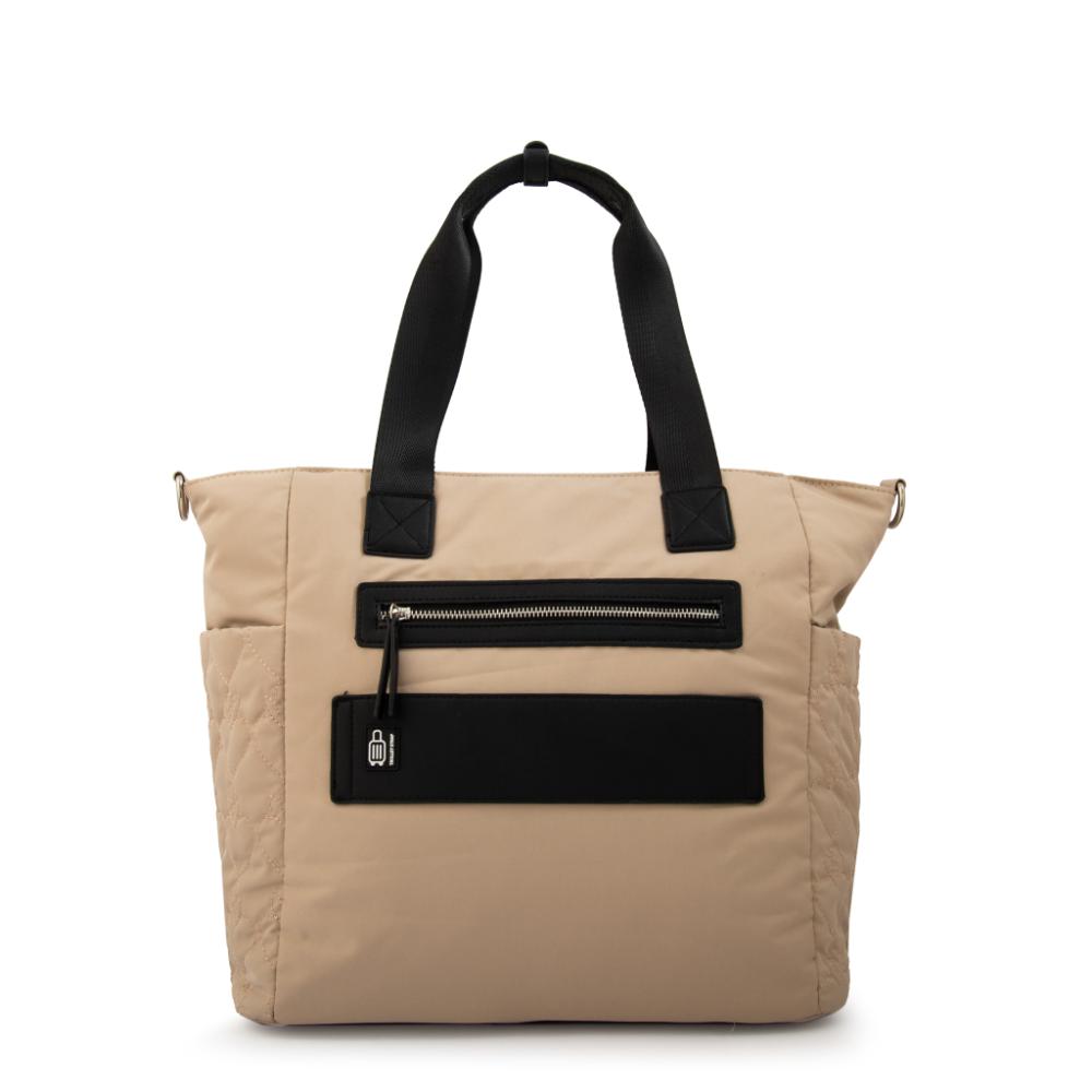 Cartera tote porta notebook fabula beige