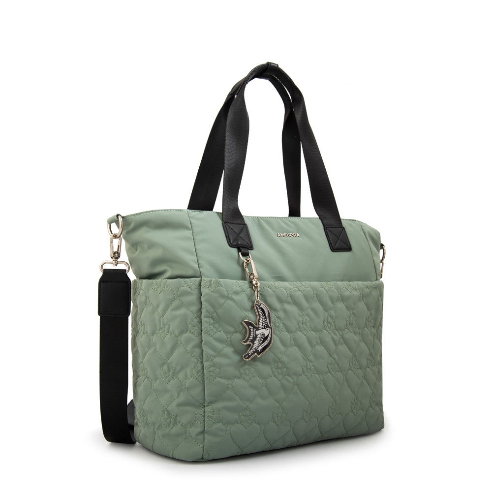Cartera tote porta notebook fabula verde claro