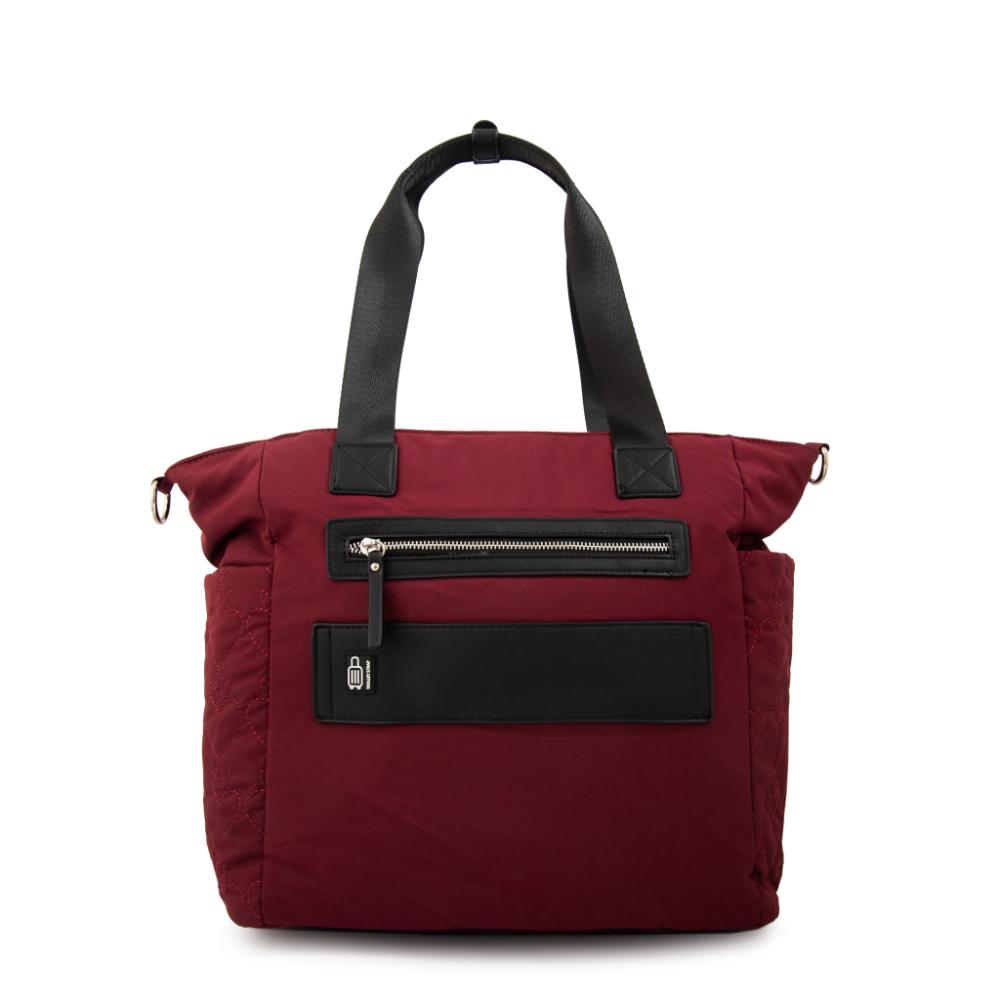 Cartera tote porta notebook fabula rojo oscuro