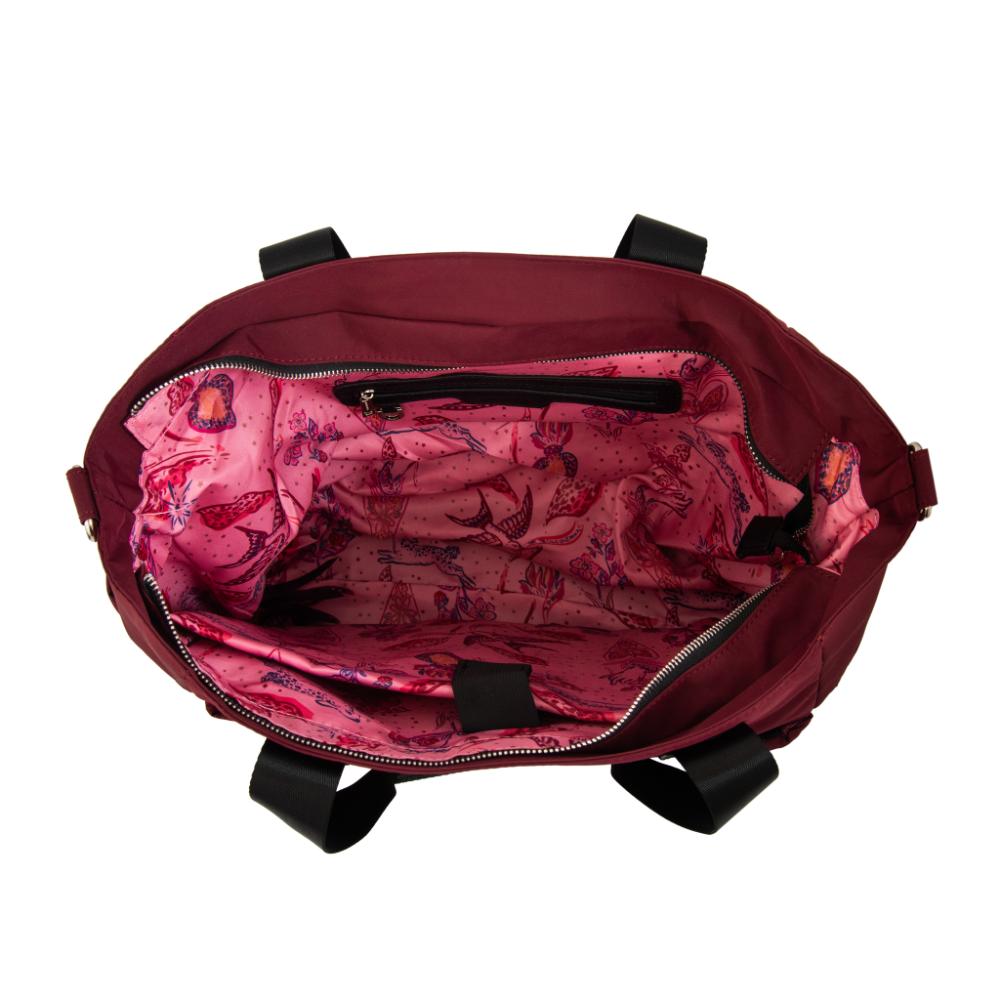 Cartera tote porta notebook fabula rojo oscuro