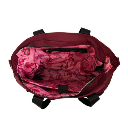 Cartera tote porta notebook fabula rojo oscuro