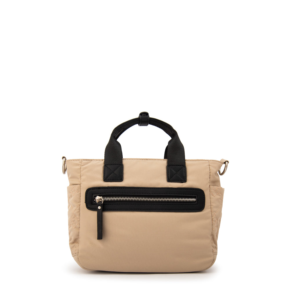 Cartera bandolera con asas fabula beige