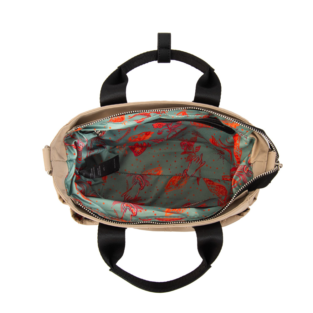 Cartera bandolera con asas fabula beige