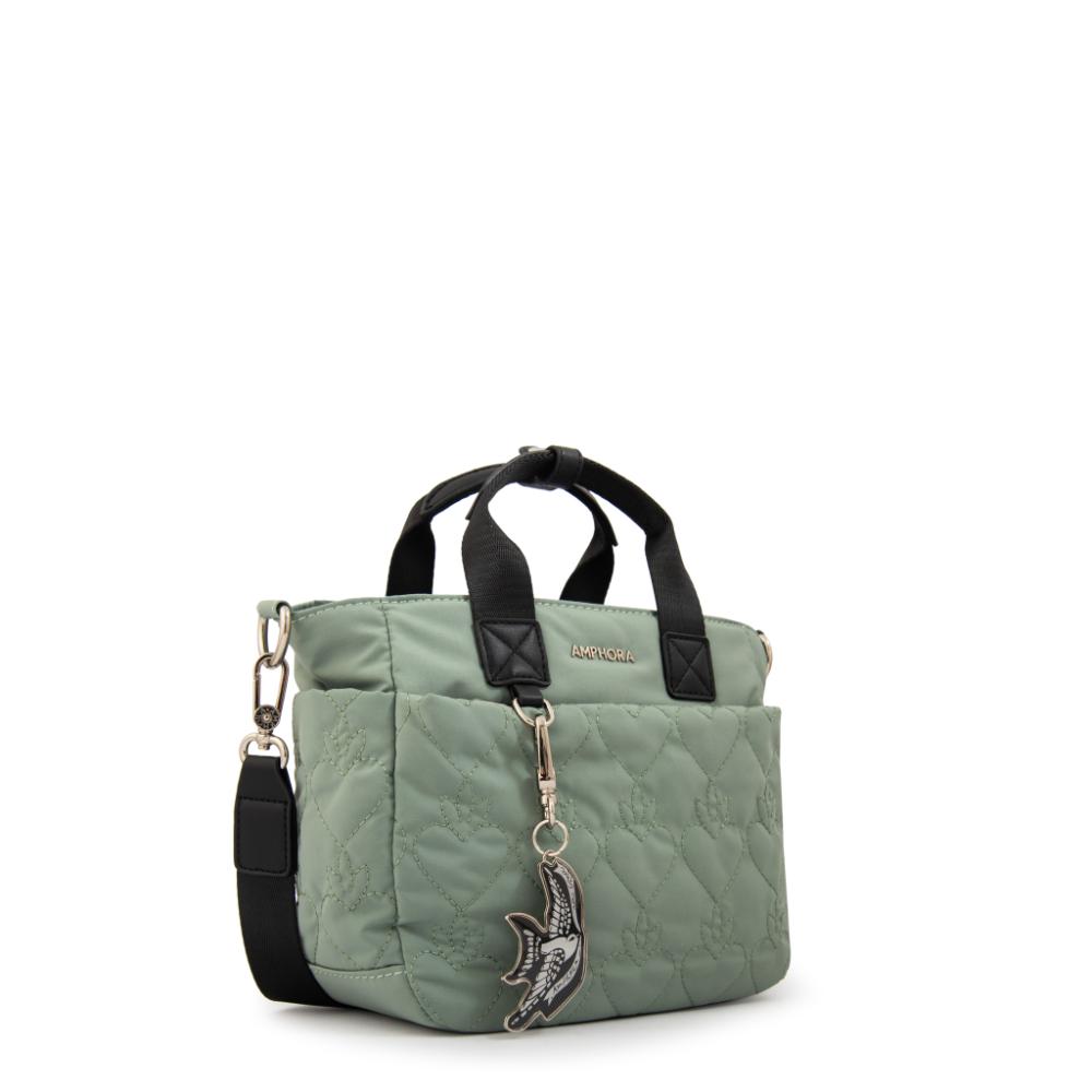 Cartera bandolera con asas fabula verde claro
