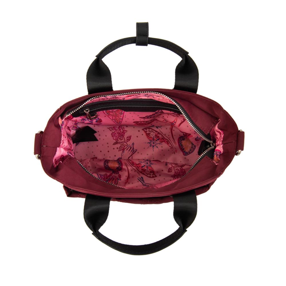 Cartera bandolera con asas fabula rojo oscuro