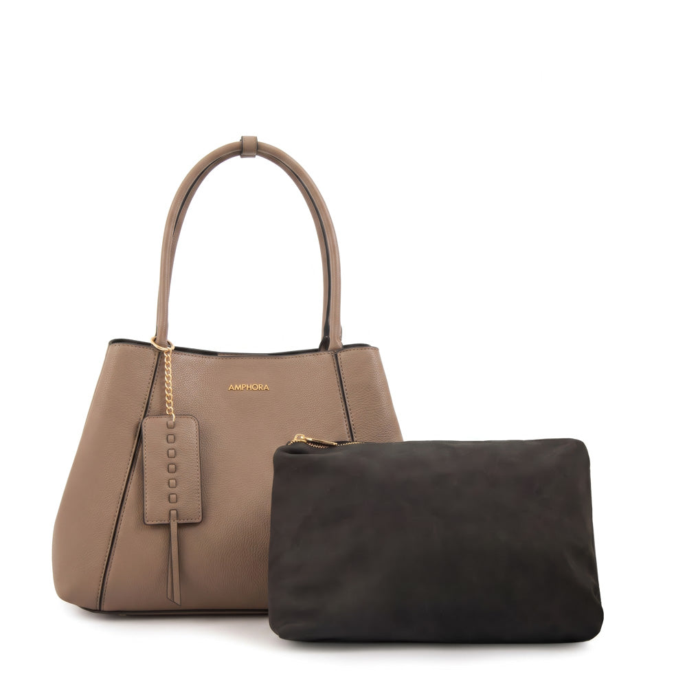 Cartera tote nix grande taupe