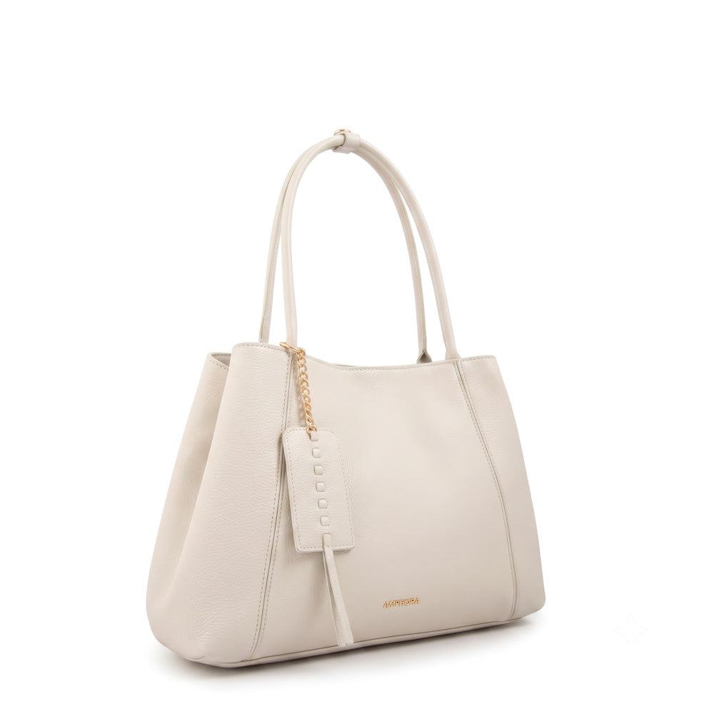 Cartera tote nix grande blanco crudo