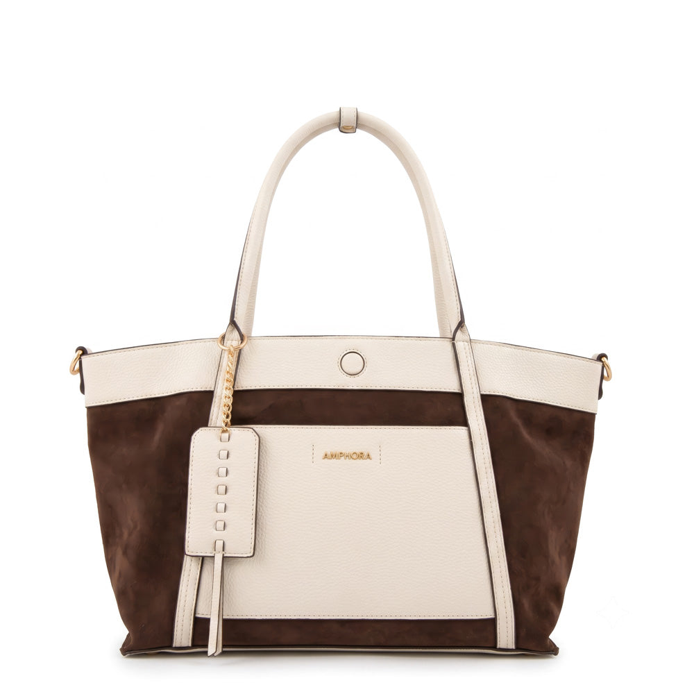 Cartera tote nix grande blanco crudo