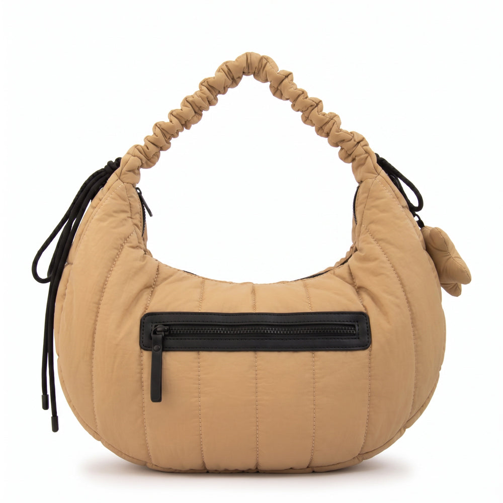 Cartera corte oval adriana mediana beige
