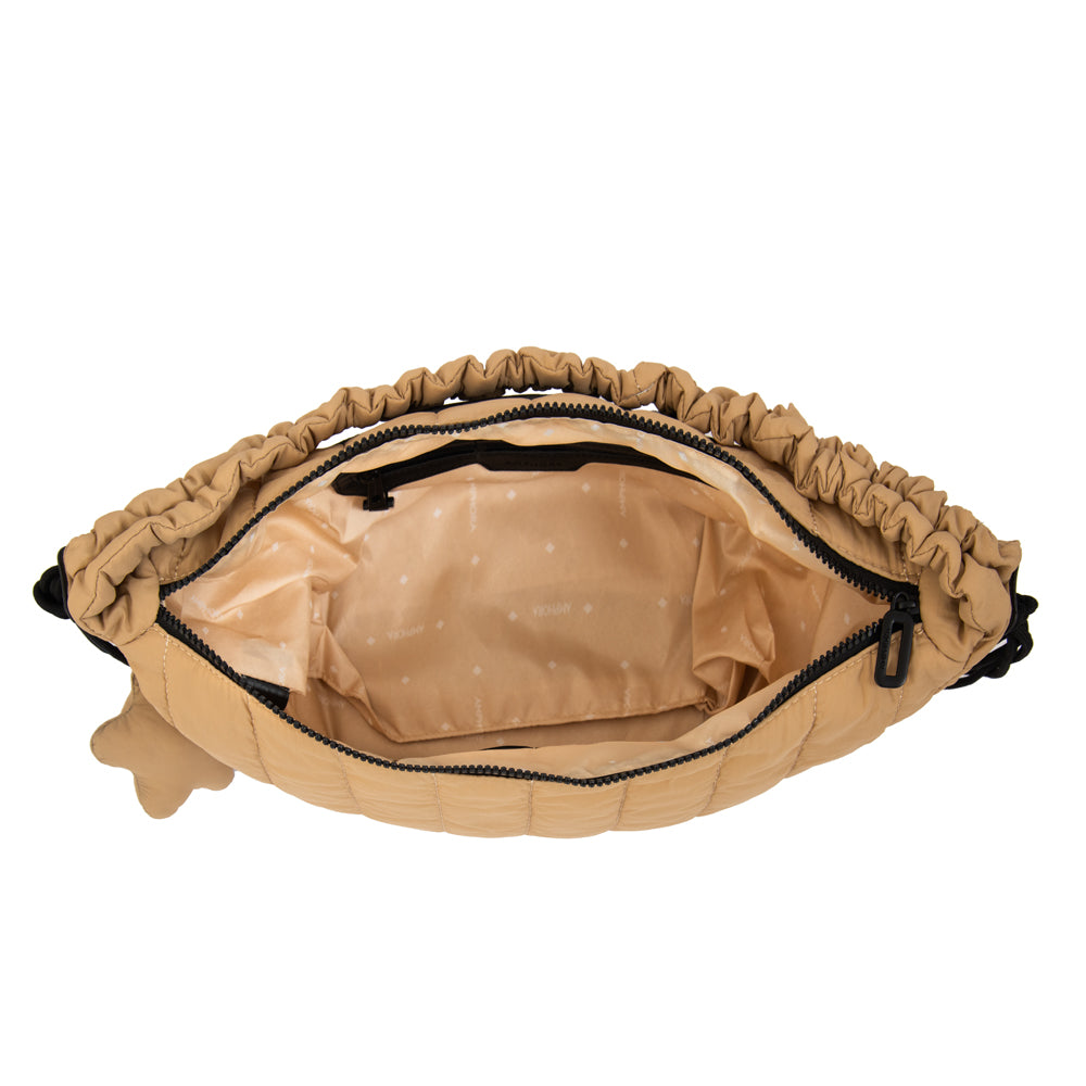 Cartera corte oval adriana mediana beige