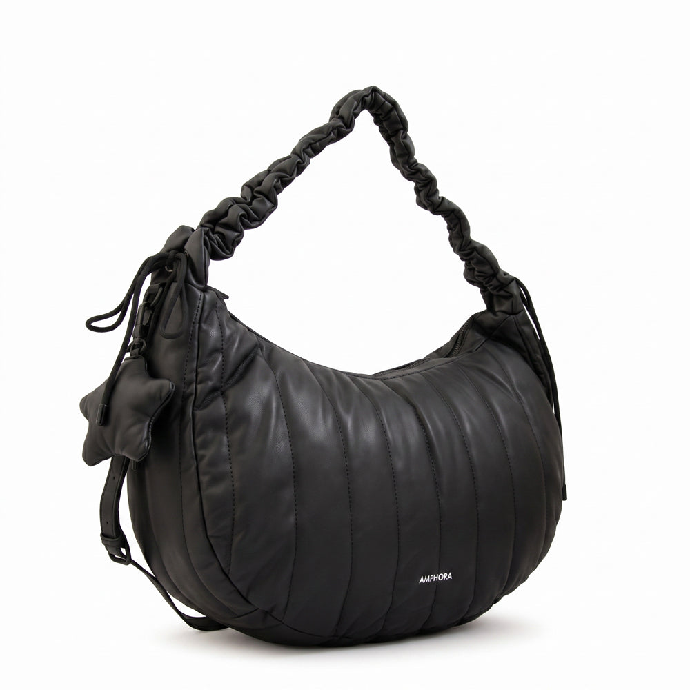 Cartera corte oval adriana mediana negro