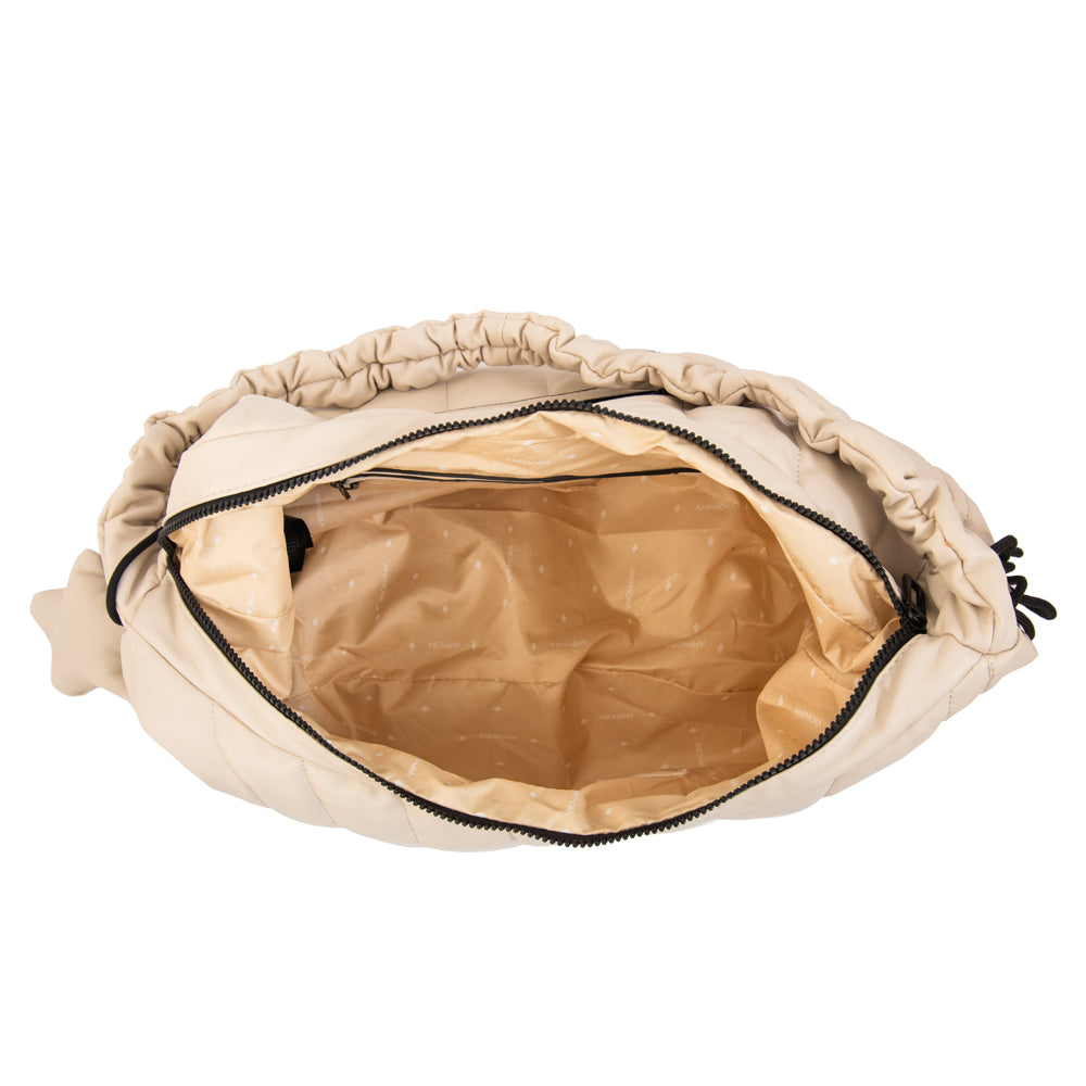 Cartera corte oval adriana mediana blanco crudo