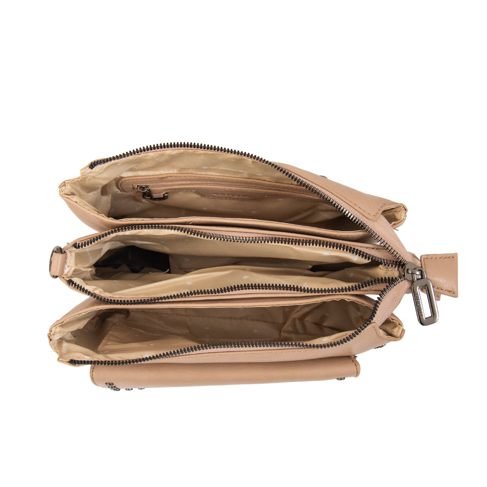 Cartera bandolera danu pequeña beige