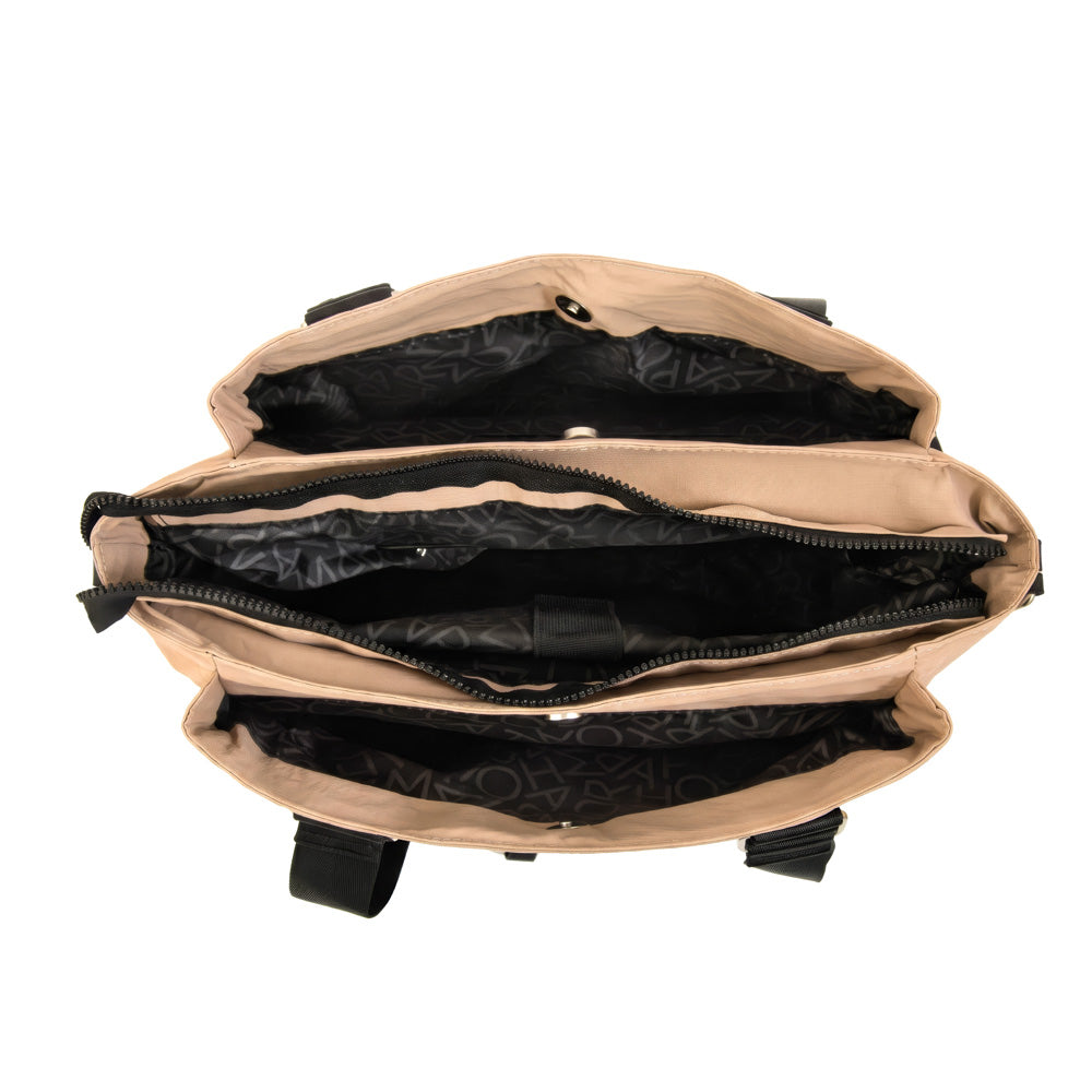 Cartera tote porta notebook vesna beige oscuro