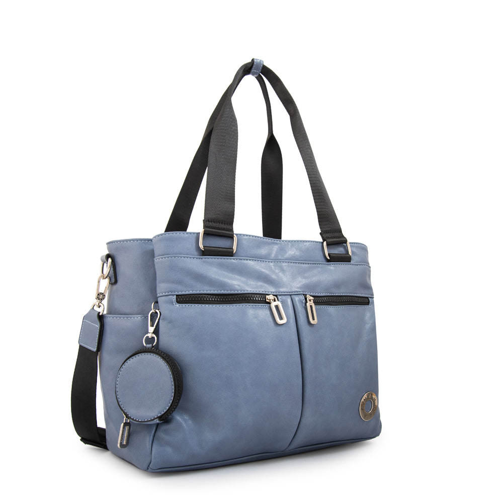 Cartera tote porta notebook vesna denim