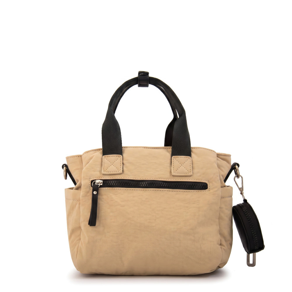 Cartera bandolera con asas vesna grande beige oscuro