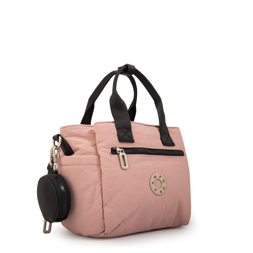 Cartera bandolera con asas vesna grande rosado