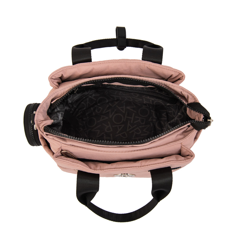 Cartera bandolera con asas vesna grande rosado