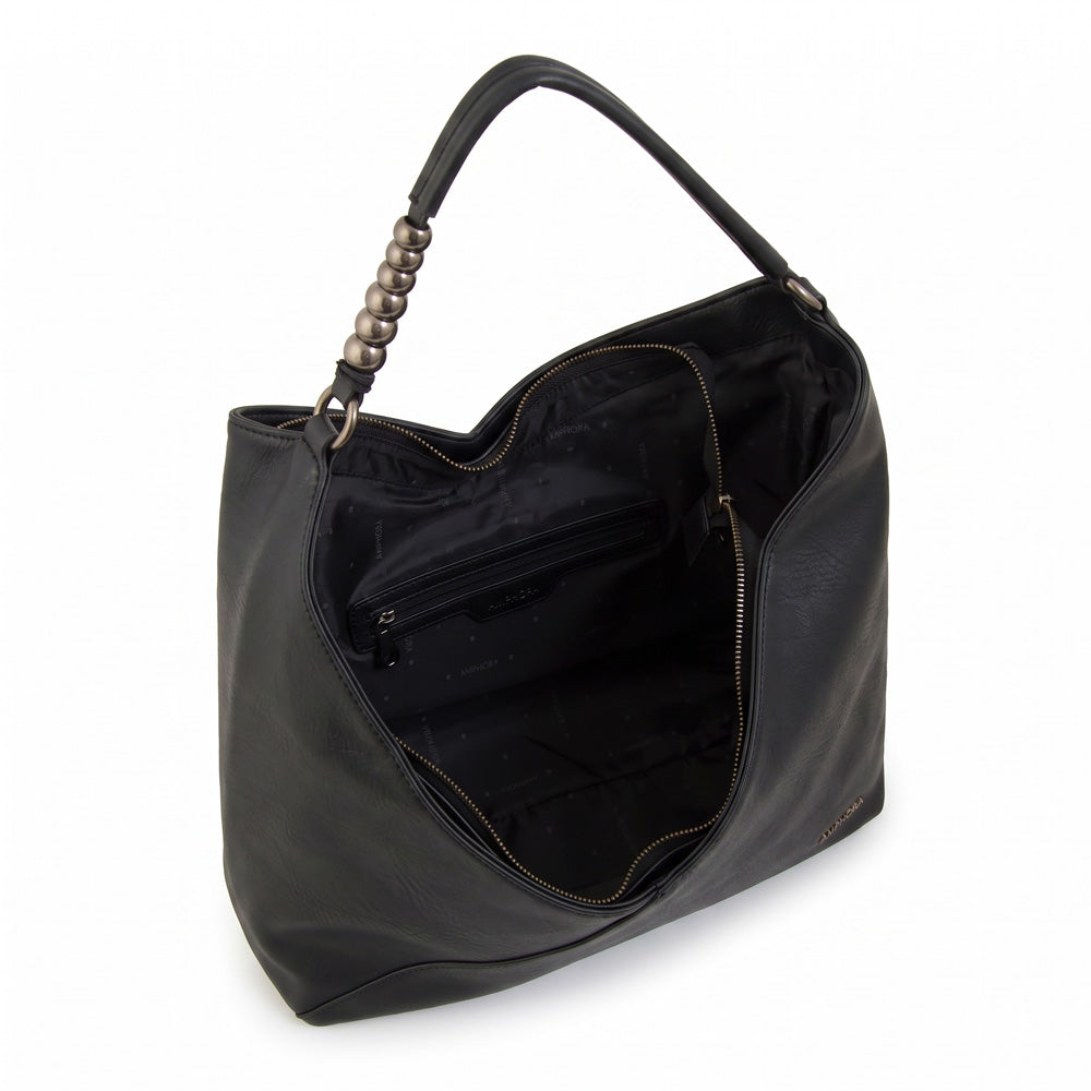 Cartera corte recto saria mediana negro