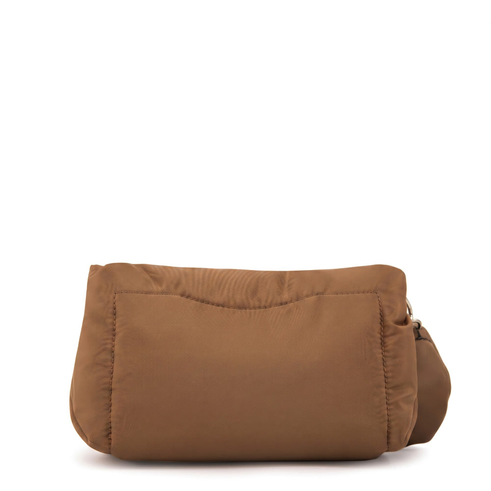 Cartera bandolera clio pequeña beige oscuro