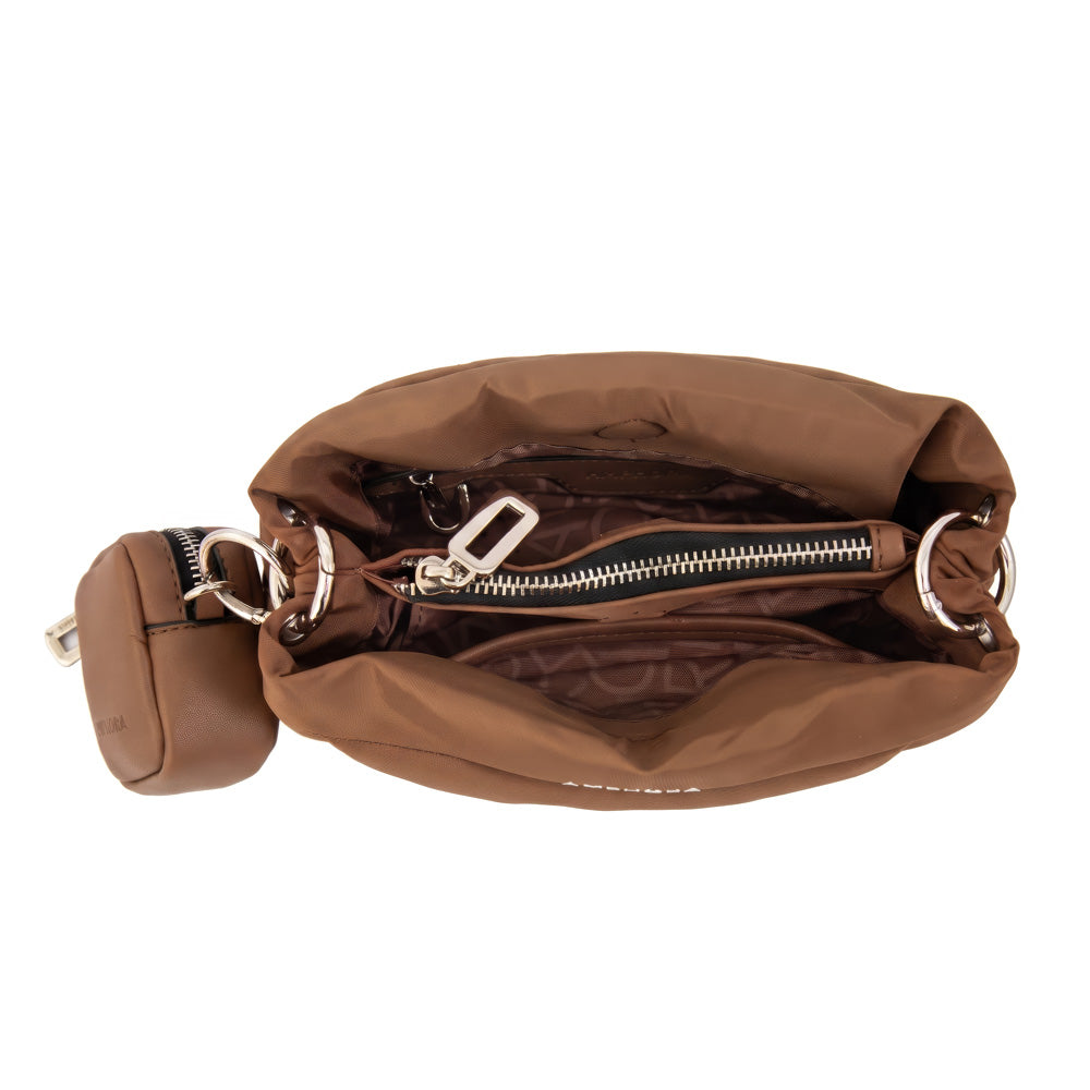 Cartera bandolera clio pequeña beige oscuro