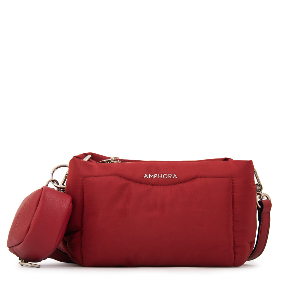 Cartera bandolera clio pequeña rojo oscuro