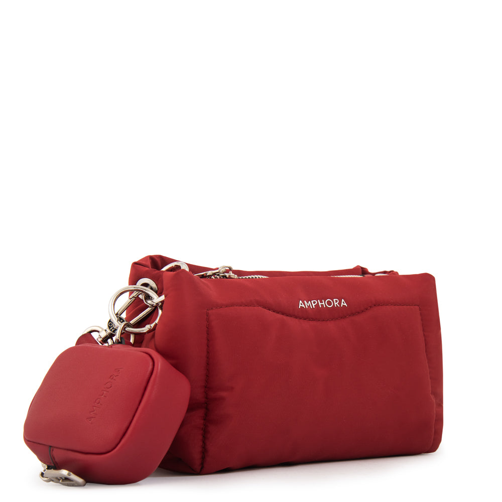 Cartera bandolera clio pequeña rojo oscuro