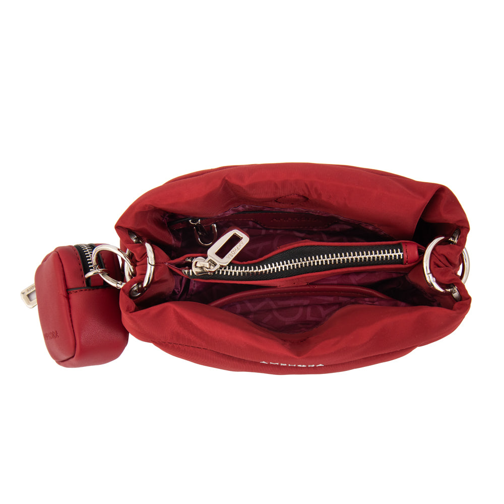 Cartera bandolera clio pequeña rojo oscuro