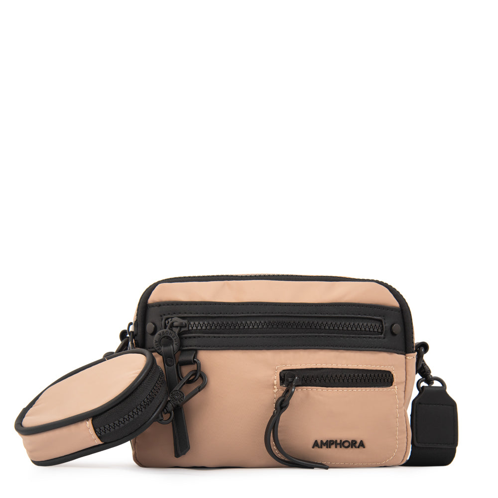 Cartera bandolera abril pequeña beige oscuro