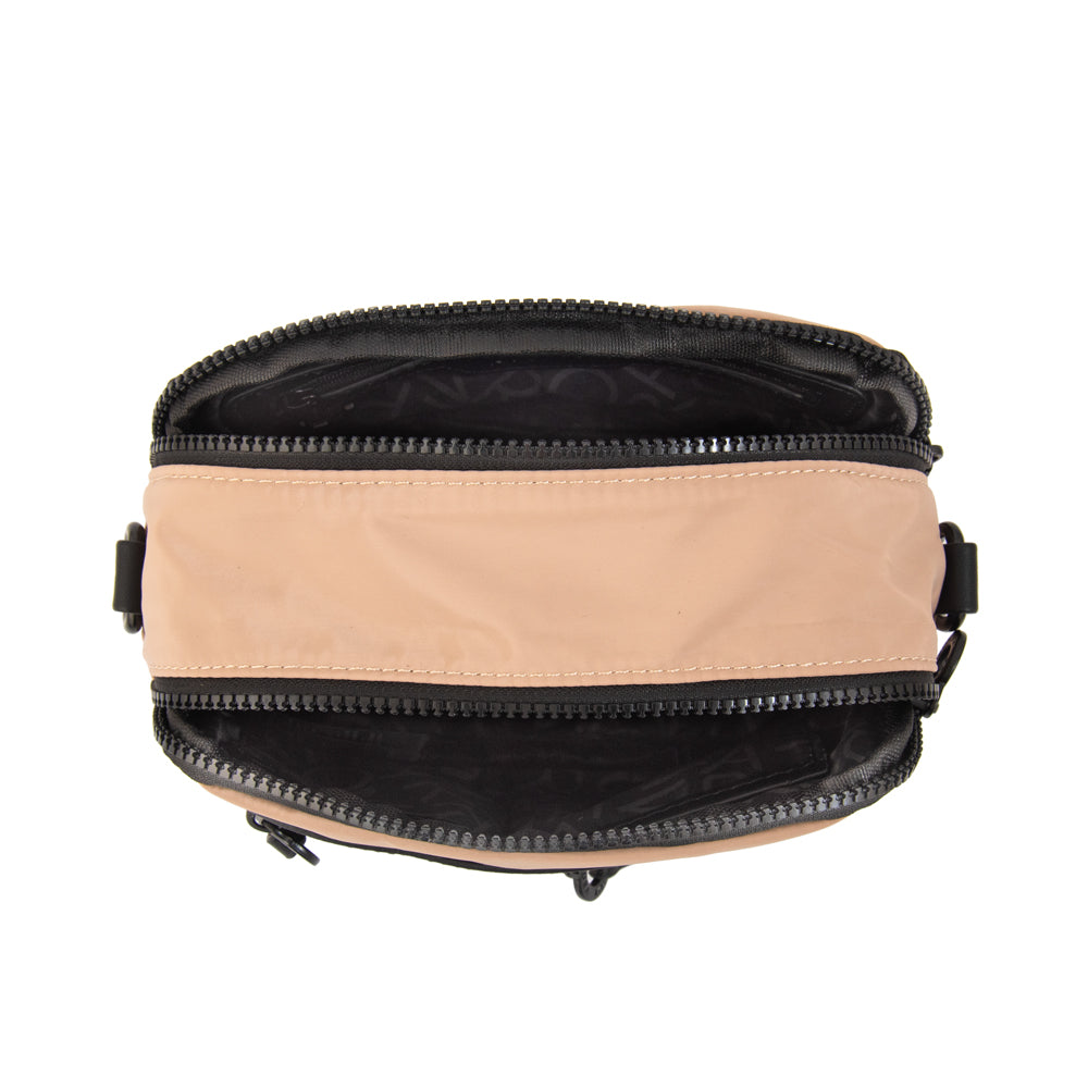 Cartera bandolera abril pequeña beige oscuro